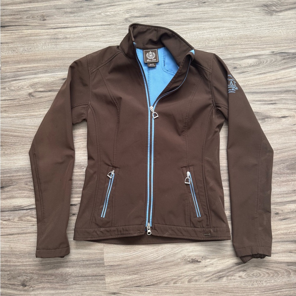 Ariat Brown Jacket with Blue Trim